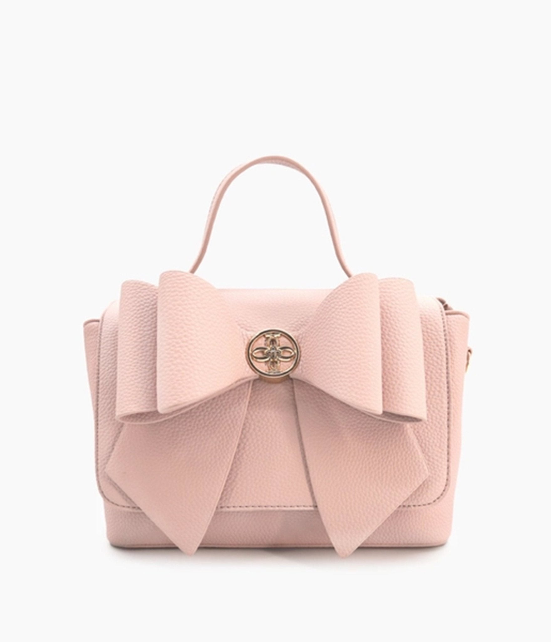 Blush Pink Bow Leatherette Handbag - Unique Vintage - Womens, ACCESSORIES, HANDBAGS