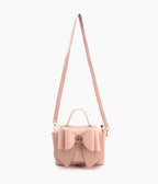 Blush Pink Bow Leatherette Handbag - Unique Vintage - Womens, ACCESSORIES, HANDBAGS