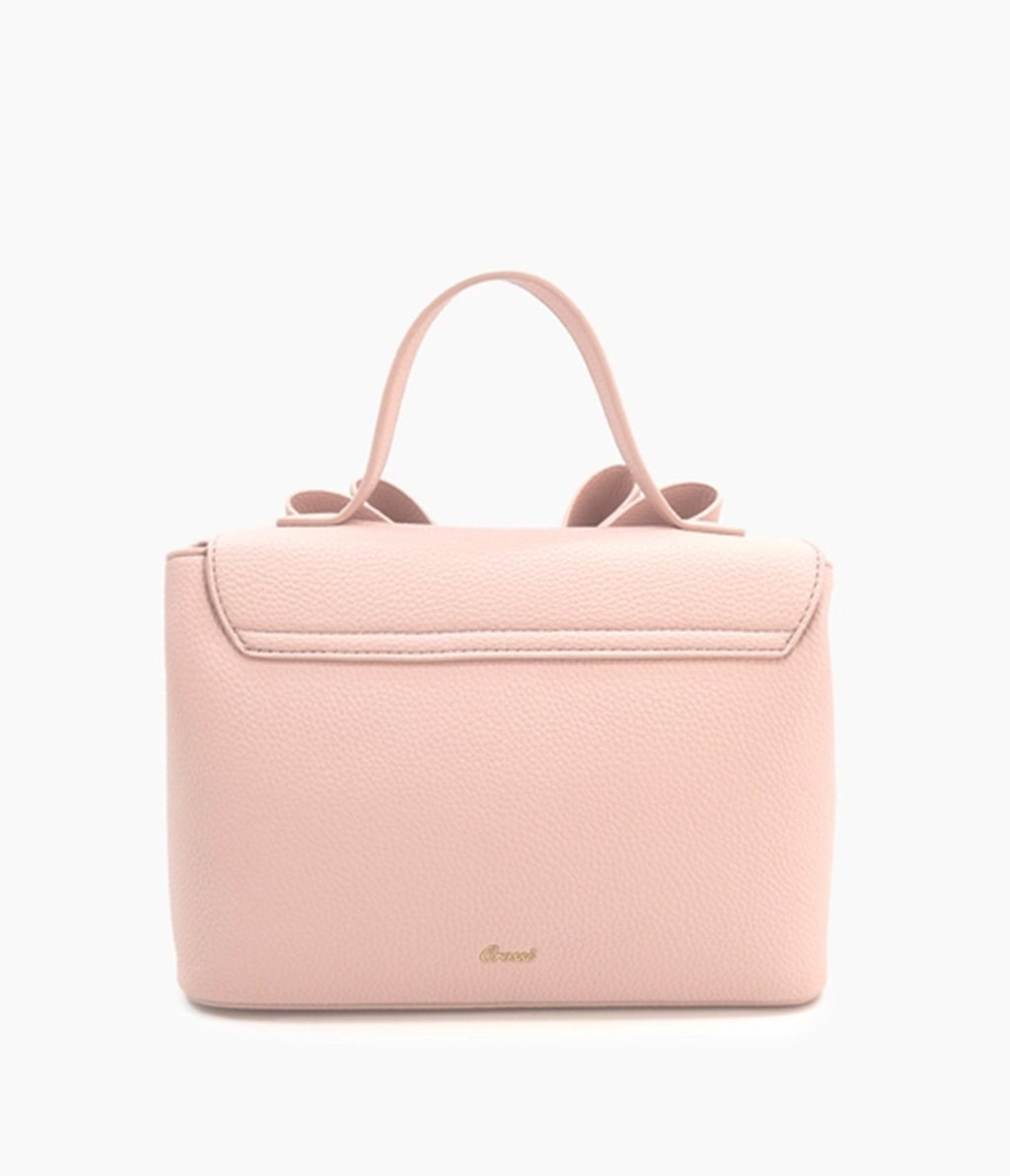 Blush Pink Bow Leatherette Handbag - Unique Vintage - Womens, ACCESSORIES, HANDBAGS