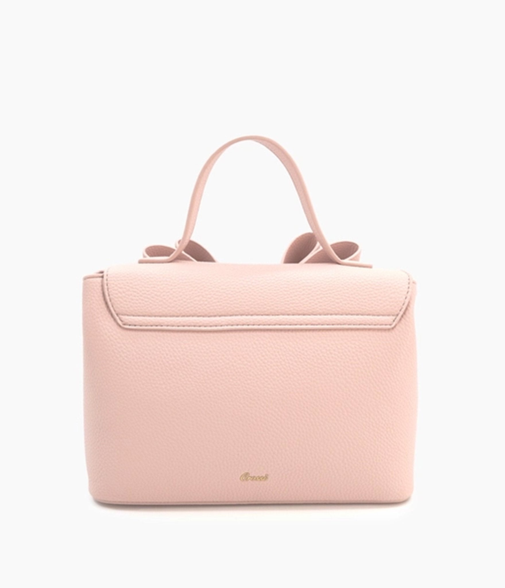 Blush Pink Bow Leatherette Handbag - Unique Vintage - Womens, ACCESSORIES, HANDBAGS