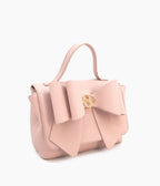 Blush Pink Bow Leatherette Handbag - Unique Vintage - Womens, ACCESSORIES, HANDBAGS