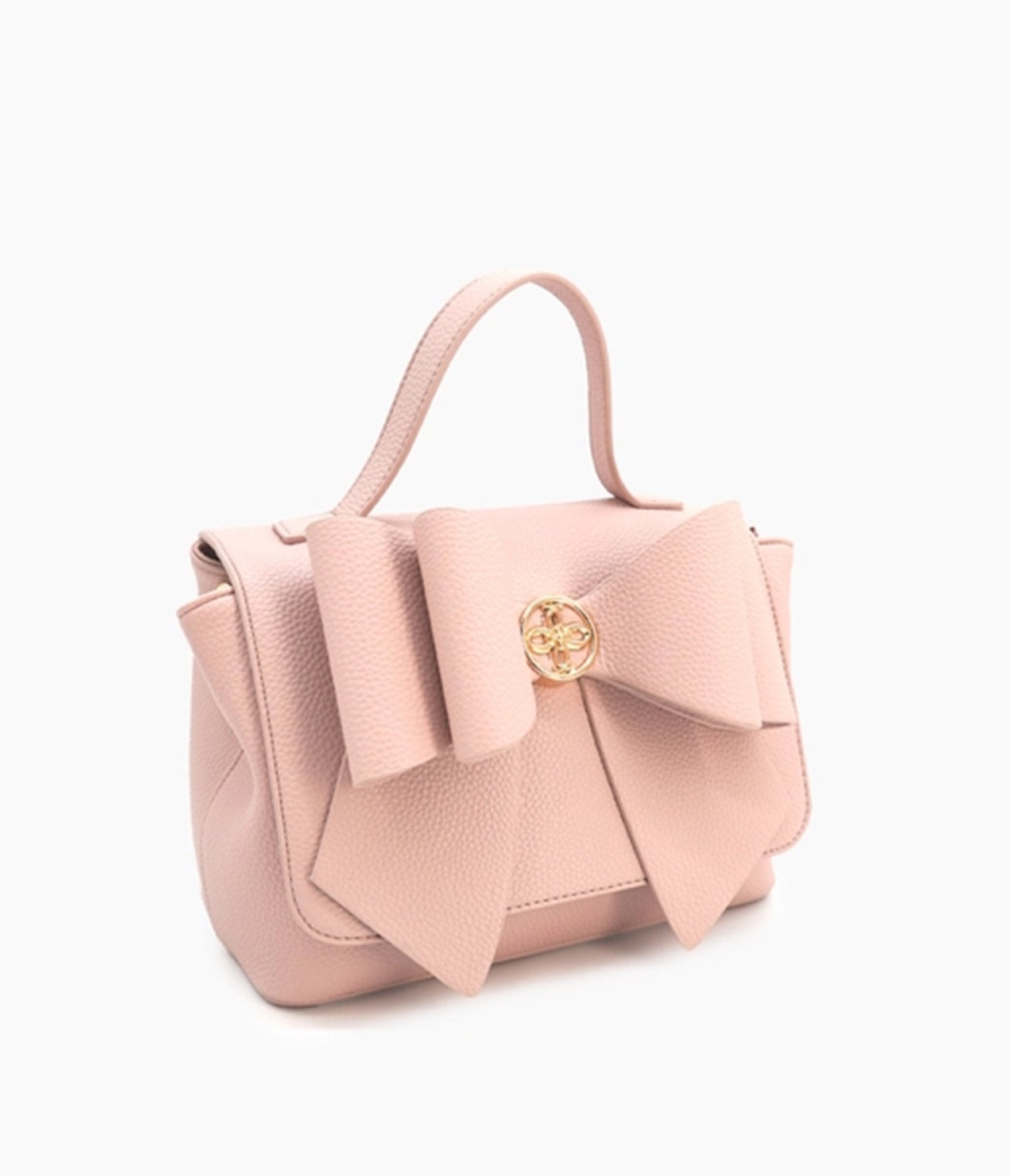 Blush Pink Bow Leatherette Handbag - Unique Vintage - Womens, ACCESSORIES, HANDBAGS