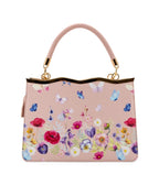 Blush Pink Floral Leatherette Handbag - Unique Vintage - Womens, ACCESSORIES, HANDBAGS