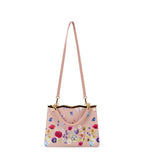 Blush Pink Floral Leatherette Handbag - Unique Vintage - Womens, ACCESSORIES, HANDBAGS