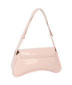 Blush Pink Leatherette Curved Silhouette Bag - Unique Vintage - Womens, ACCESSORIES, HANDBAGS