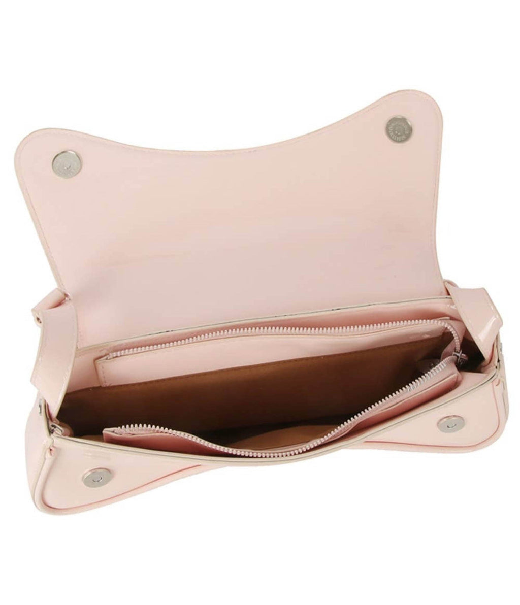 Blush Pink Leatherette Curved Silhouette Bag - Unique Vintage - Womens, ACCESSORIES, HANDBAGS
