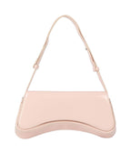 Blush Pink Leatherette Curved Silhouette Bag - Unique Vintage - Womens, ACCESSORIES, HANDBAGS