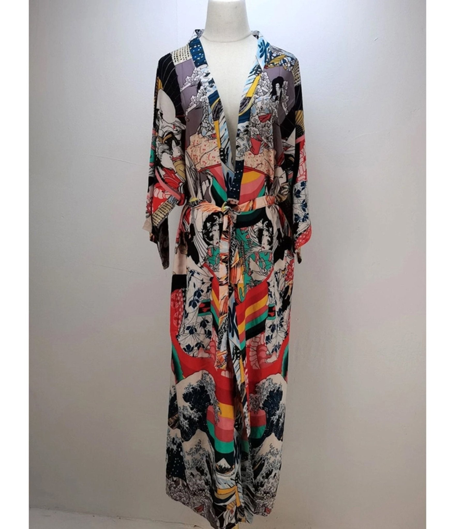 Bohemian Printed Resort Kimono - Unique Vintage - Womens, SWIM, COVERUPS