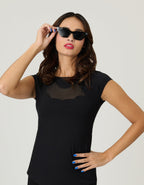 Bonsai Kitten Black Bat Wing Top - Unique Vintage - Womens, TOPS, WOVEN TOPS