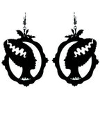 Bonsai Kitten Black Bride of Frankenstein Earrings - Unique Vintage - Womens, ACCESSORIES, HOSIERY