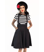 Bonsai Kitten Black Dolly Long Pinafore - Unique Vintage - Womens, BOTTOMS, SKIRTS