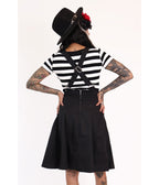 Bonsai Kitten Black Dolly Long Pinafore - Unique Vintage - Womens, BOTTOMS, SKIRTS