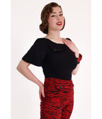 Bonsai Kitten Black Sass Circle Sleeve Top - Unique Vintage - Womens, TOPS, WOVEN TOPS