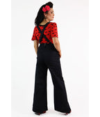 Bonsai Kitten Black Suspender Swing Pants - Unique Vintage - Womens, BOTTOMS, PANTS