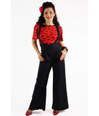 Bonsai Kitten Black Suspender Swing Pants - Unique Vintage - Womens, BOTTOMS, PANTS