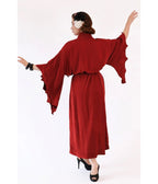 Bonsai Kitten Dark Red Bat Kimono - Unique Vintage - Womens, ACCESSORIES, HOSIERY