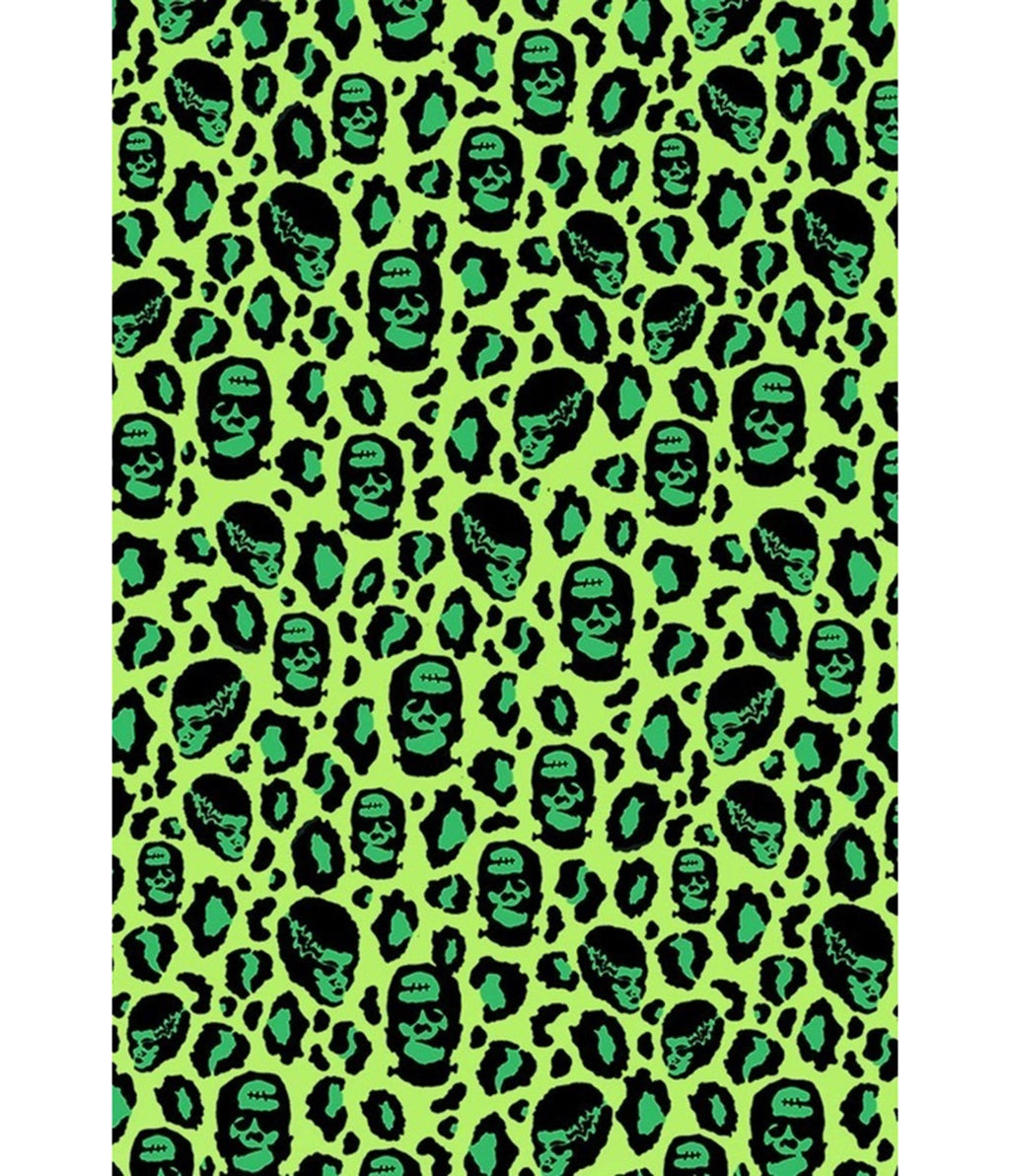 Bonsai Kitten Green Franken-Leopard Print Tie Crop Top - Unique Vintage - Womens, TOPS, WOVEN TOPS
