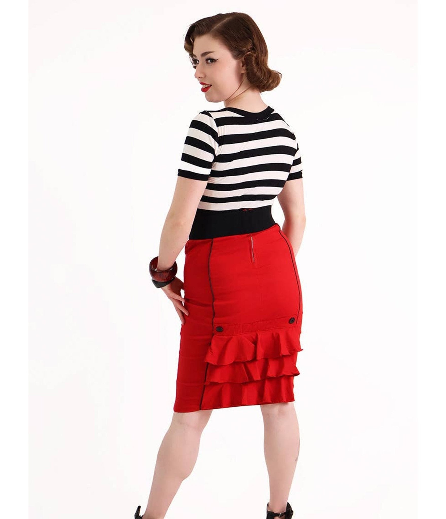 Bonsai Kitten Red Devil Doll Bustle Skirt - Unique Vintage - Womens, BOTTOMS, SKIRTS