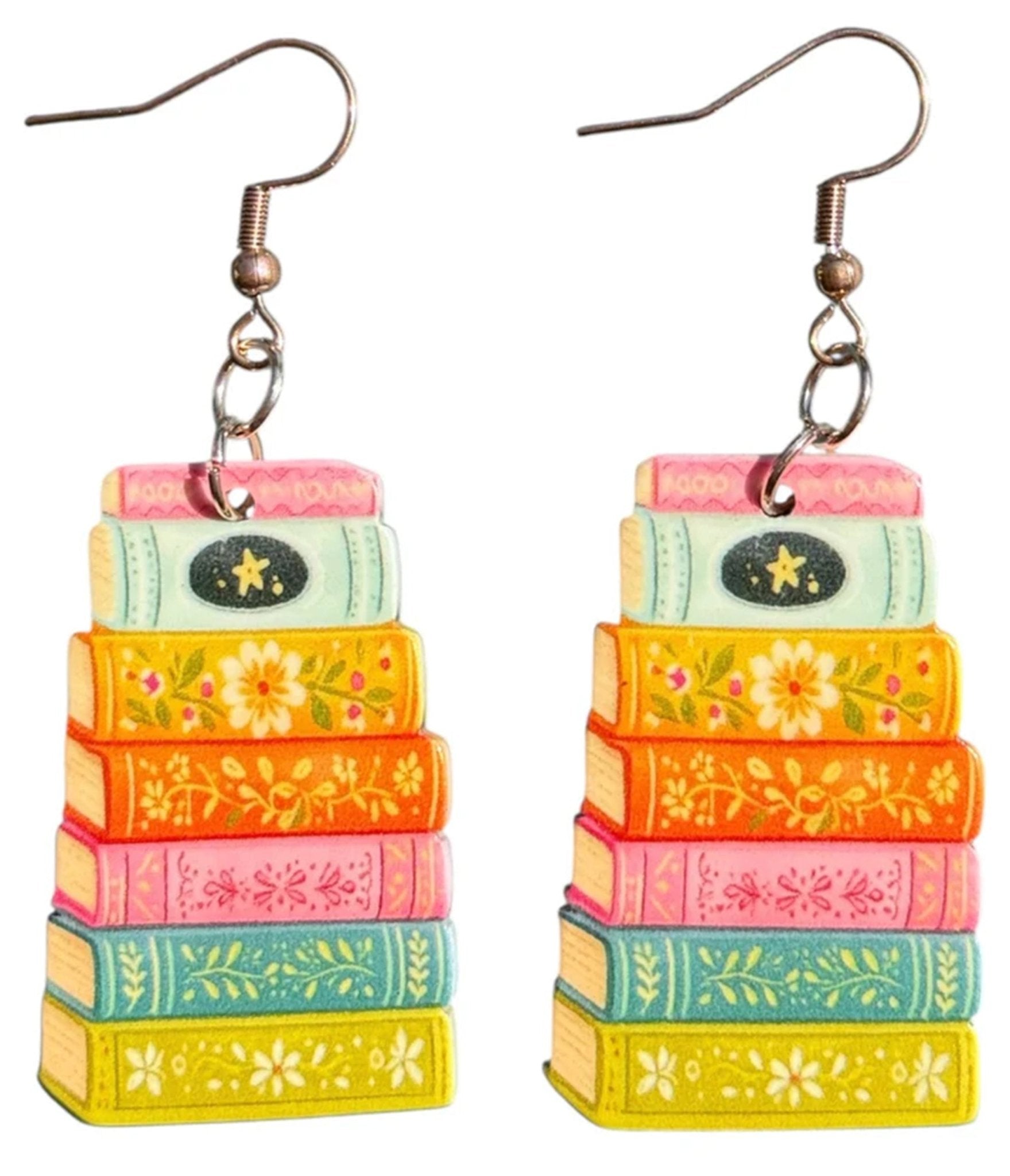 Book Stack Earrings - Unique Vintage - Womens, ACCESSORIES, JEWELRY