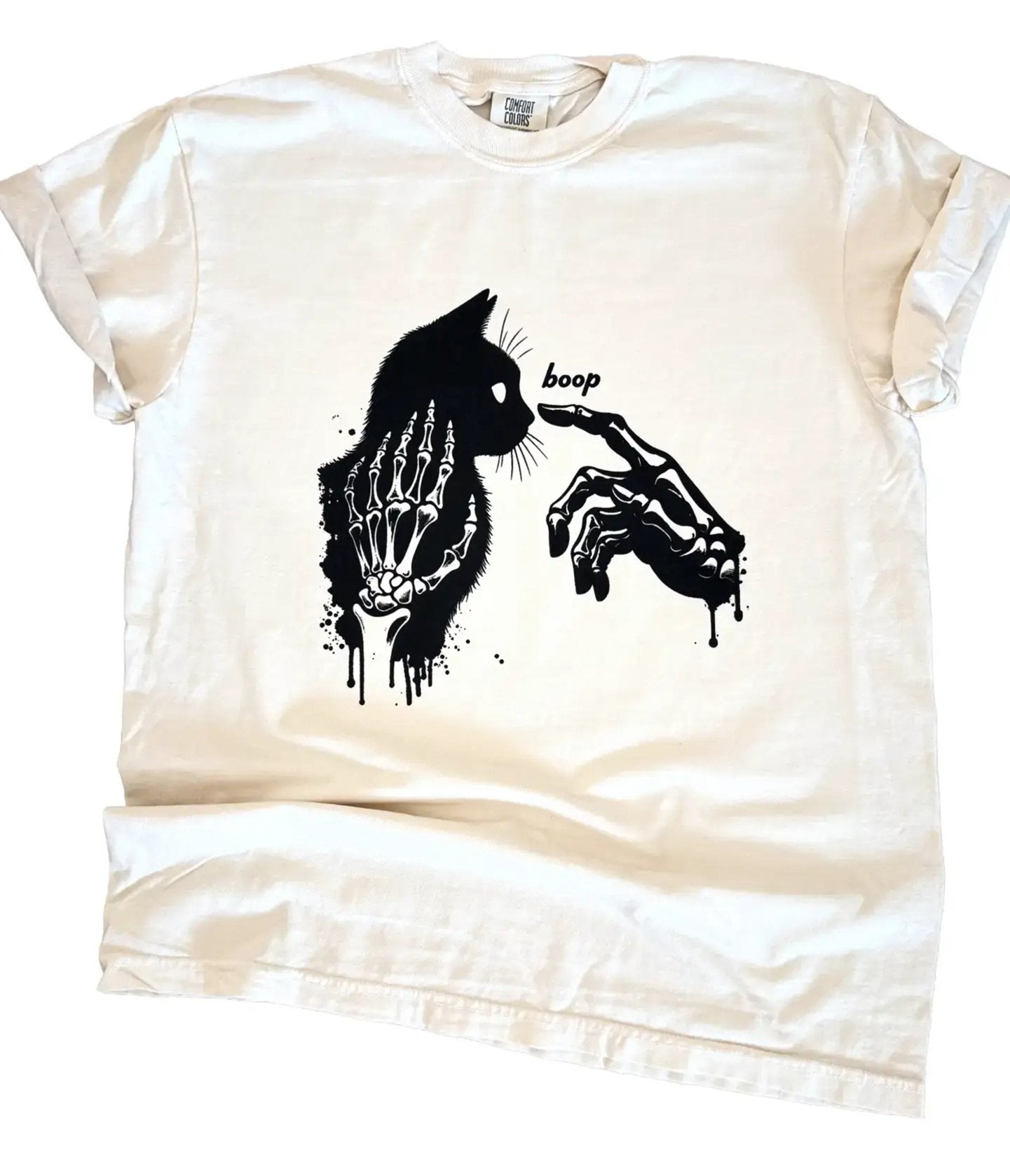 Boop Kitty Skeleton Hand Unisex Graphic Tee - Unique Vintage - Womens, GRAPHIC TEES, TEES
