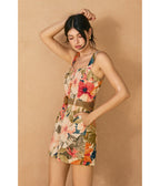Botanic Floral Print Romper - Unique Vintage - Womens, BOTTOMS, ROMPERS AND JUMPSUITS
