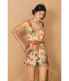 Botanic Floral Print Romper - Unique Vintage - Womens, BOTTOMS, ROMPERS AND JUMPSUITS