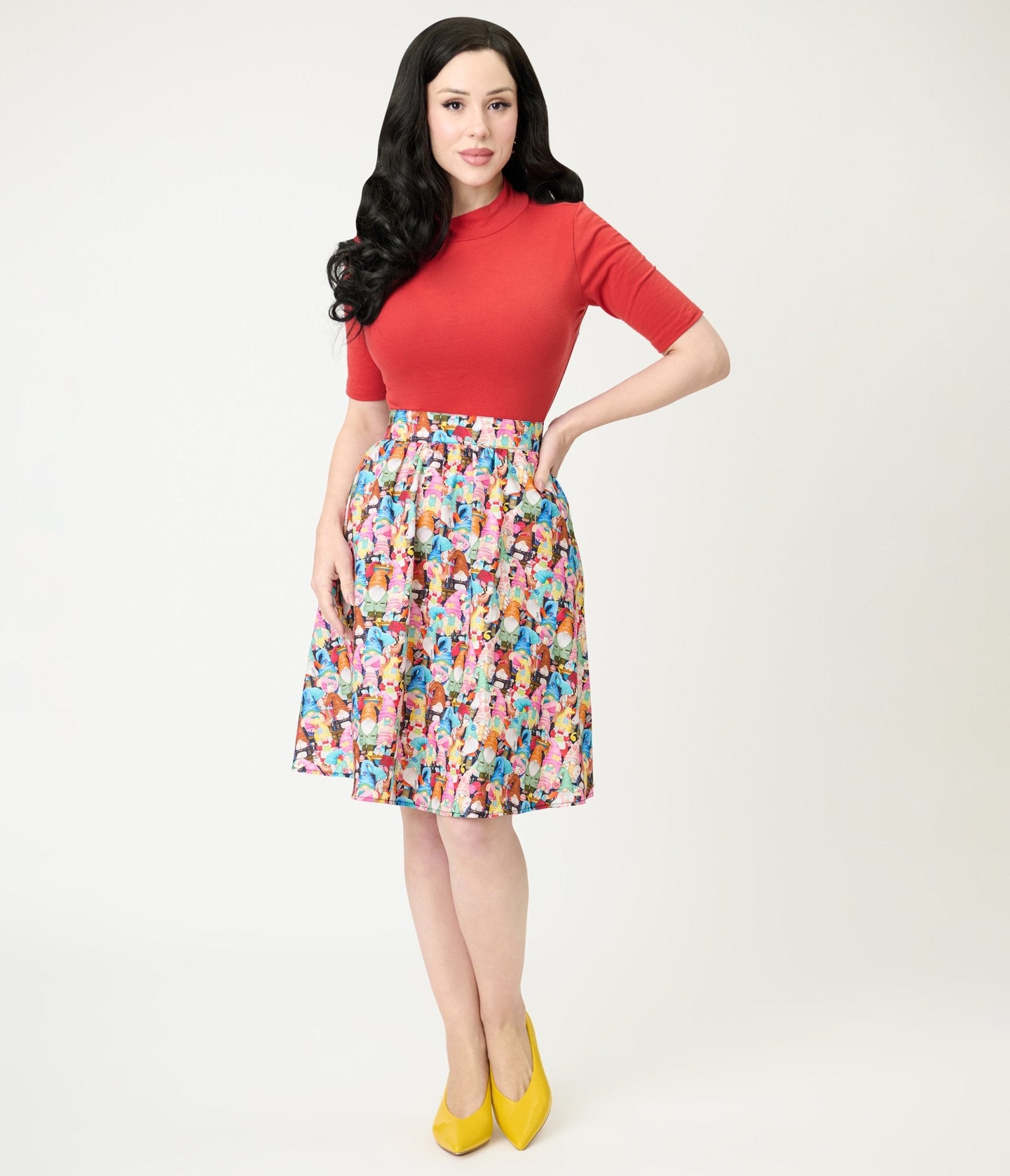 Brick Red Knit Denise Top - Unique Vintage - Womens, TOPS, KNIT TOPS