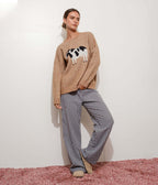 Brown Cow Oversized Sweater - Unique Vintage - Womens, TOPS, SWEATERS
