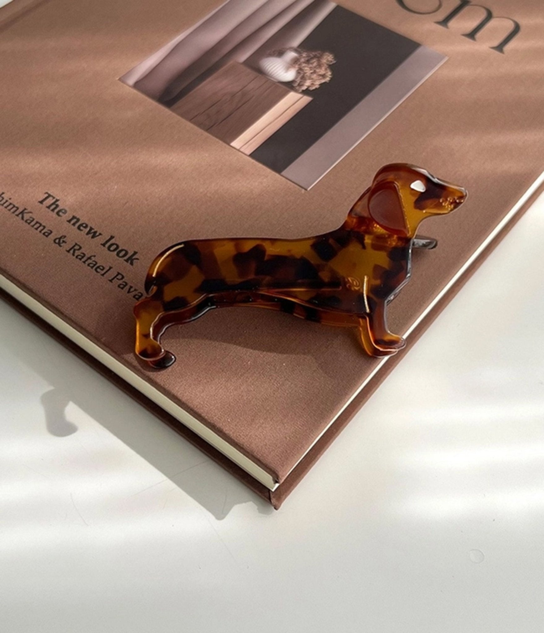 Brown Dachshund Hair Claw Clip - Unique Vintage - Womens, ACCESSORIES, HAIR