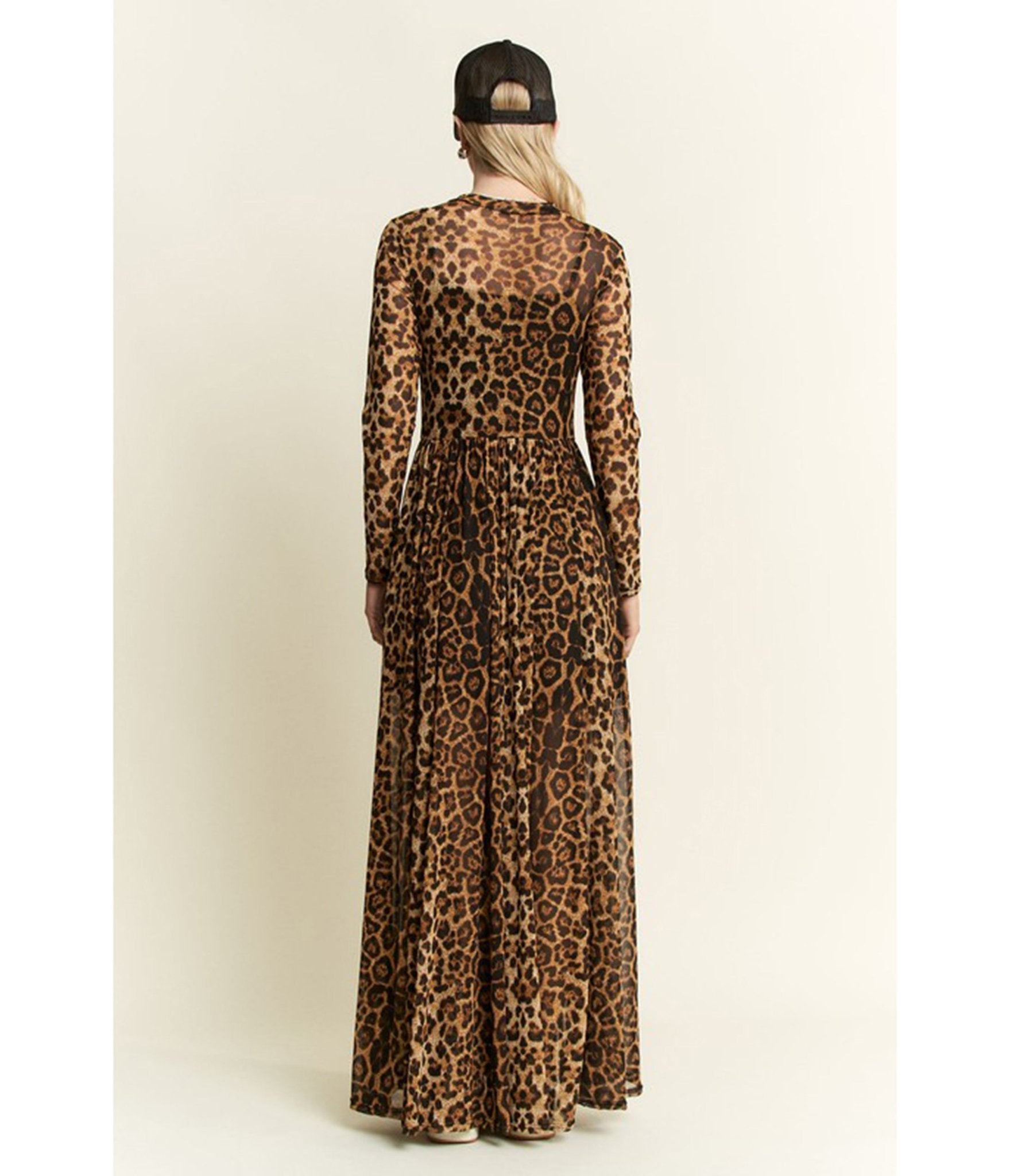 brown leopard dress Brown Leopard Print Halter Neck Maxi Dress With Slit