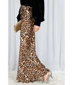 Brown Leopard Print Maxi Skirt - Unique Vintage - Maxi Skirts