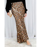 Brown Leopard Print Maxi Skirt - Unique Vintage - Maxi Skirts