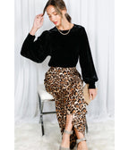 Brown Leopard Print Maxi Skirt - Unique Vintage - Maxi Skirts