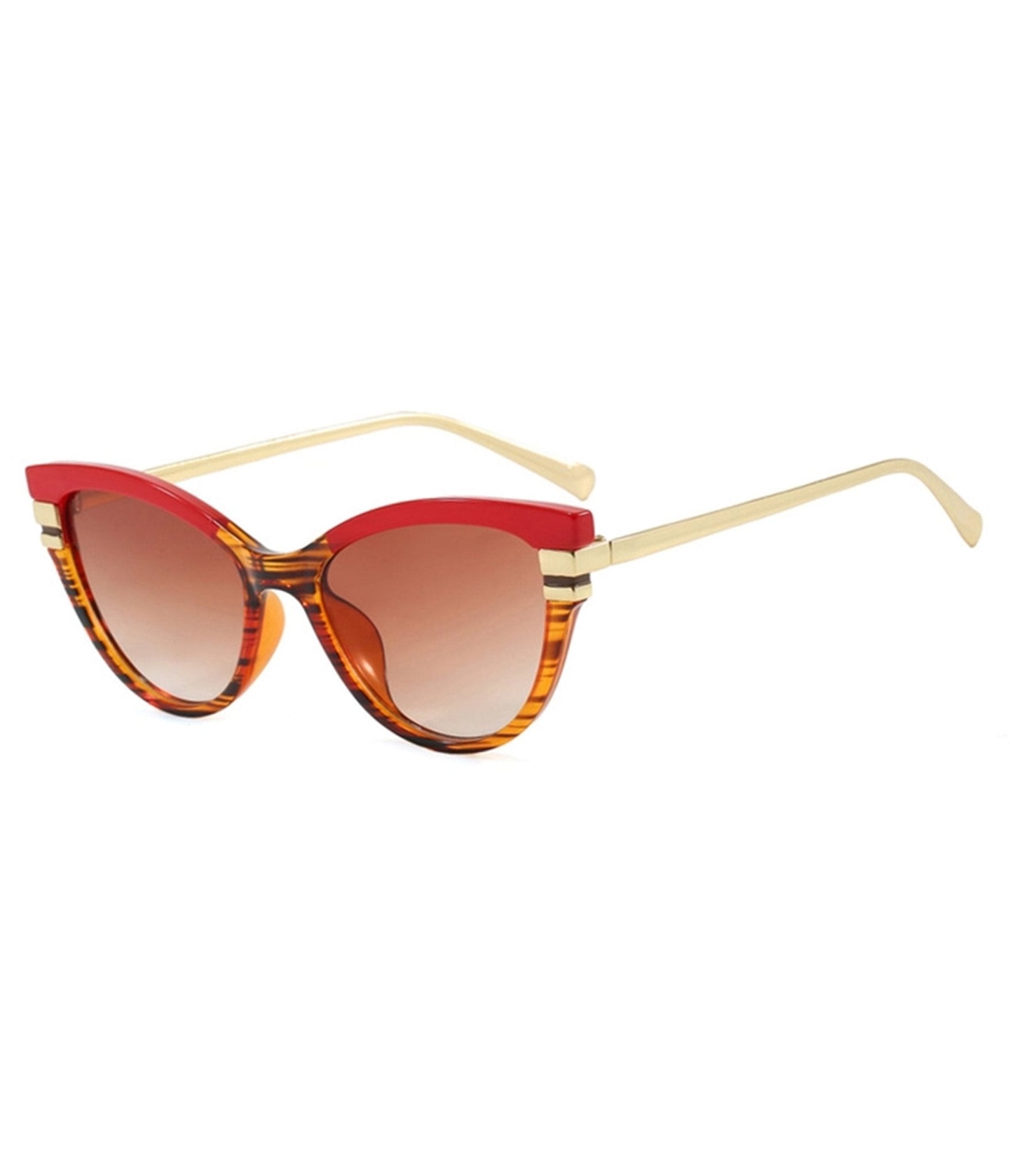 Brown & Red Cat Eye Sunglasses - Unique Vintage - Womens, ACCESSORIES, SUNGLASSES