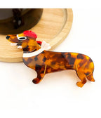 Brown Tortoiseshell Dachshund Hair Claw Clip - Unique Vintage - Womens, ACCESSORIES, HAIR