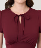 Burgundy Fit & Flare Dress - Unique Vintage - Womens, DRESSES, SWING