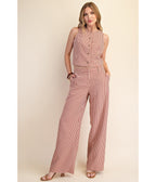 Burgundy Houndstooth Pants - Unique Vintage - Womens, BOTTOMS, PANTS