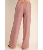 Burgundy Houndstooth Pants - Unique Vintage - Womens, BOTTOMS, PANTS