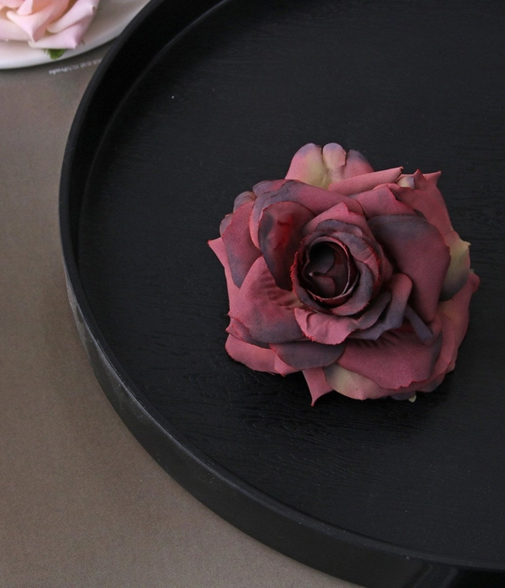 Burgundy Rose Hair Clip - Unique Vintage - Womens, ACCESSORIES, HAIR