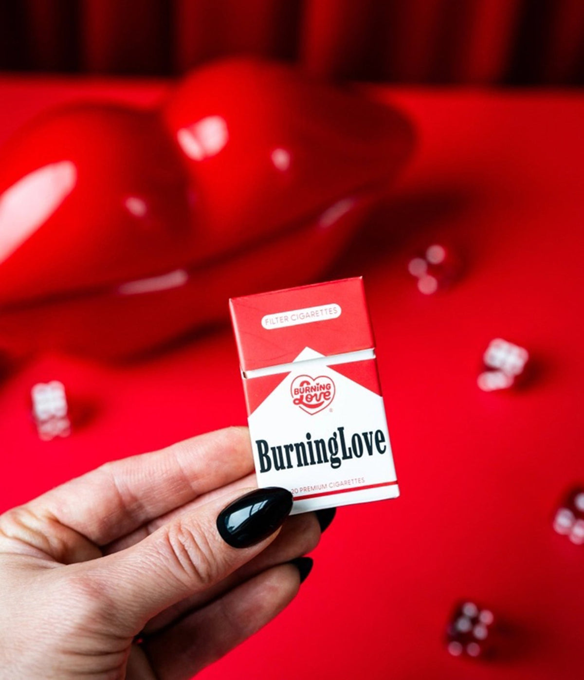 Burning Love Red & White Cigarette-Shaped Matches - Unique Vintage - Matches