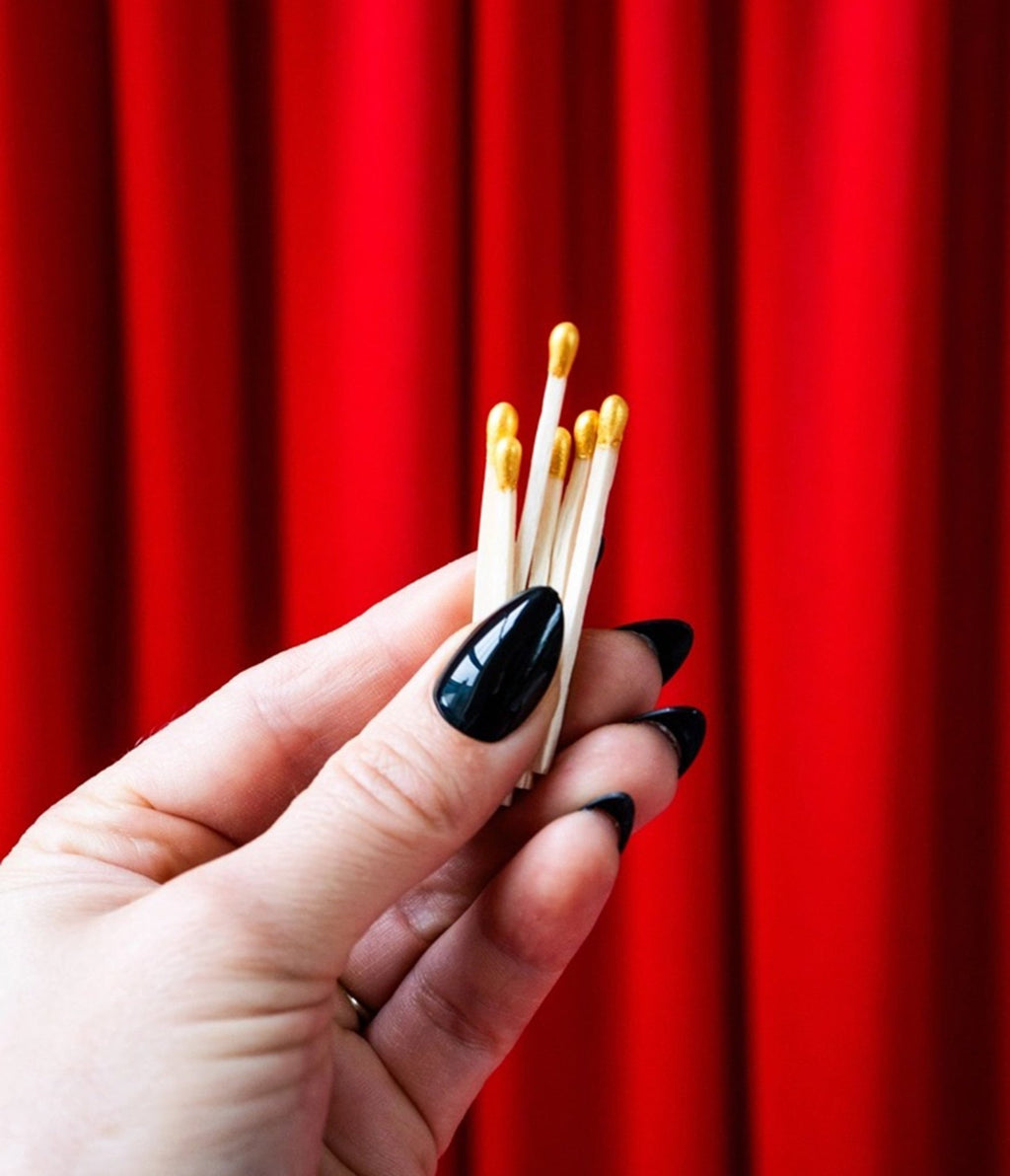 Burning Love Red & White Cigarette-Shaped Matches - Unique Vintage - Matches