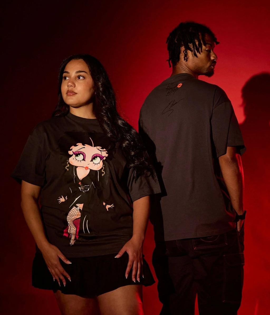 Cakeworthy Betty Boop x Elvira Unisex Graphic Tee - Unique Vintage - Womens, GRAPHIC TEES, CROPS