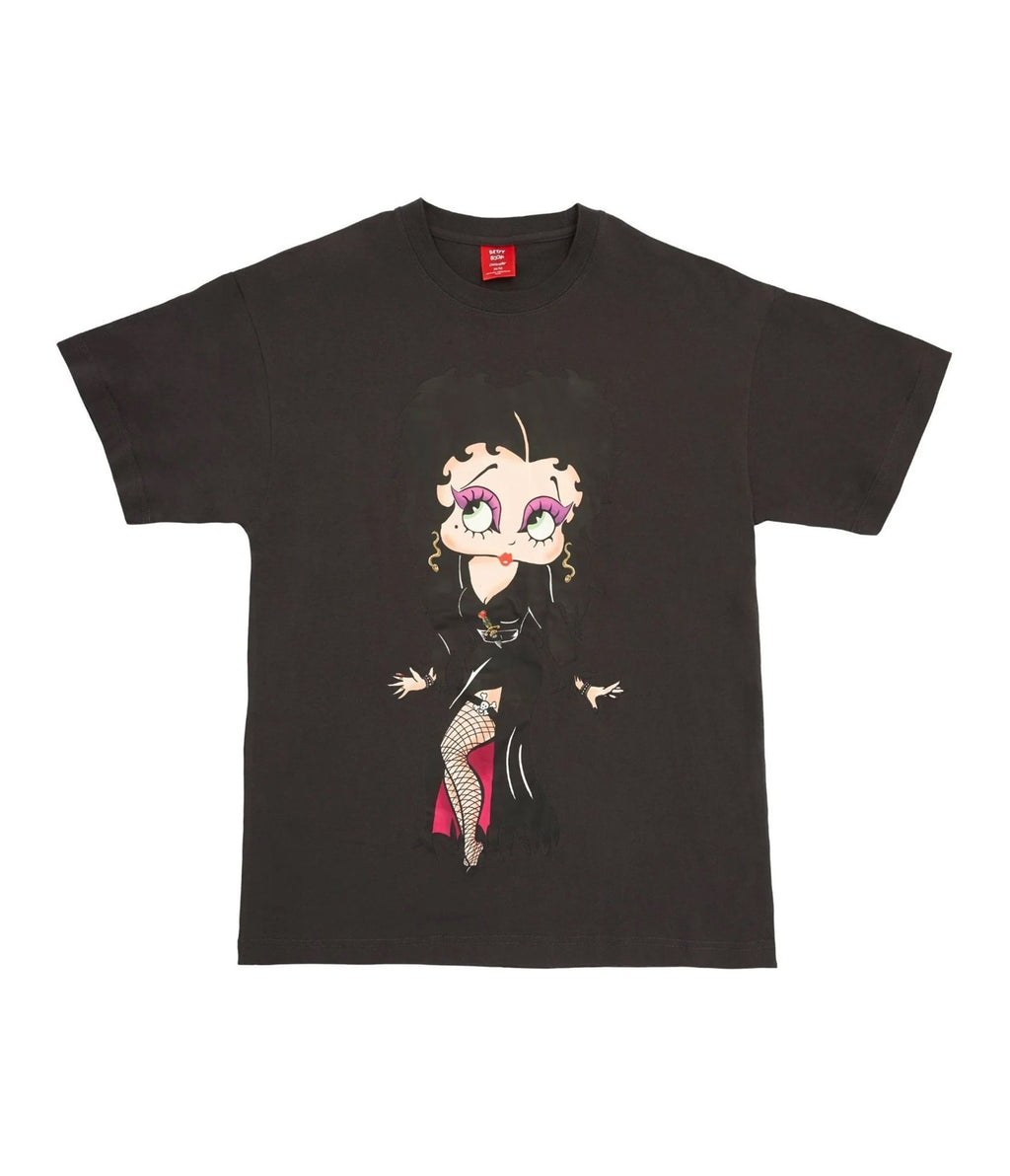 Cakeworthy Betty Boop x Elvira Unisex Graphic Tee - Unique Vintage - Womens, GRAPHIC TEES, CROPS