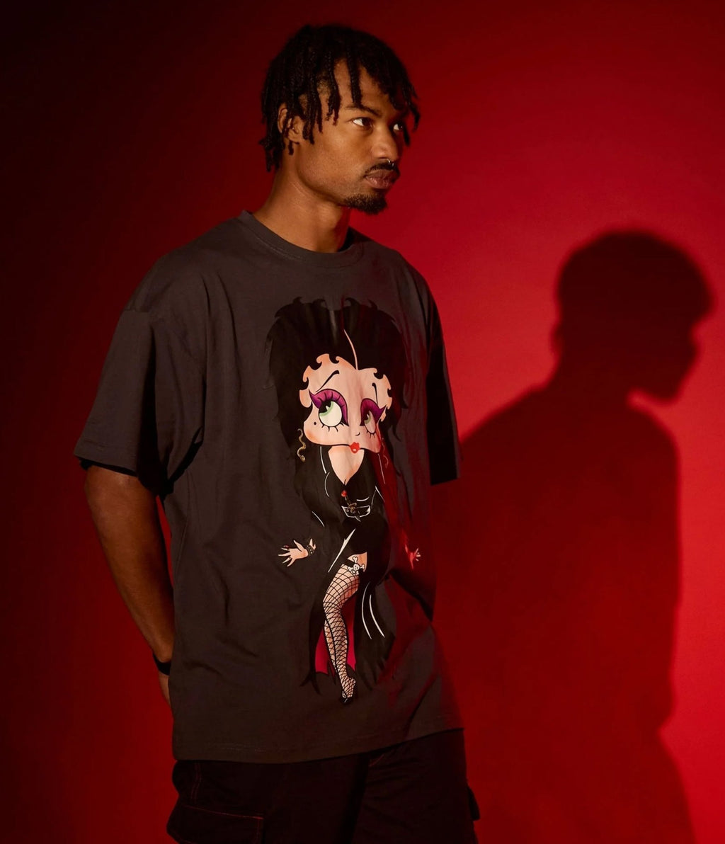 Cakeworthy Betty Boop x Elvira Unisex Graphic Tee - Unique Vintage - Womens, GRAPHIC TEES, CROPS