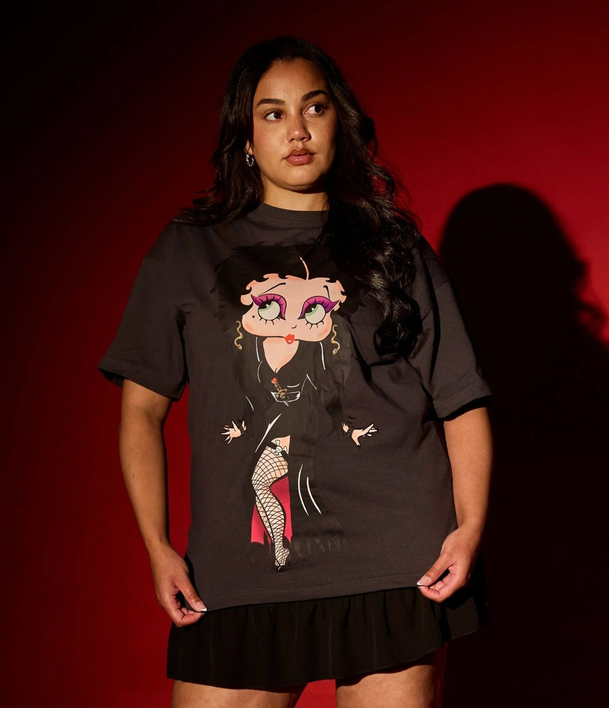 Cakeworthy Betty Boop x Elvira Unisex Graphic Tee - Unique Vintage - Womens, GRAPHIC TEES, CROPS