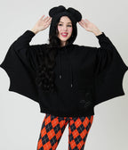 Cakeworthy Black Bat Minnie Ear Unisex Hoodie - Unique Vintage - Womens, TOPS, SWEATERS