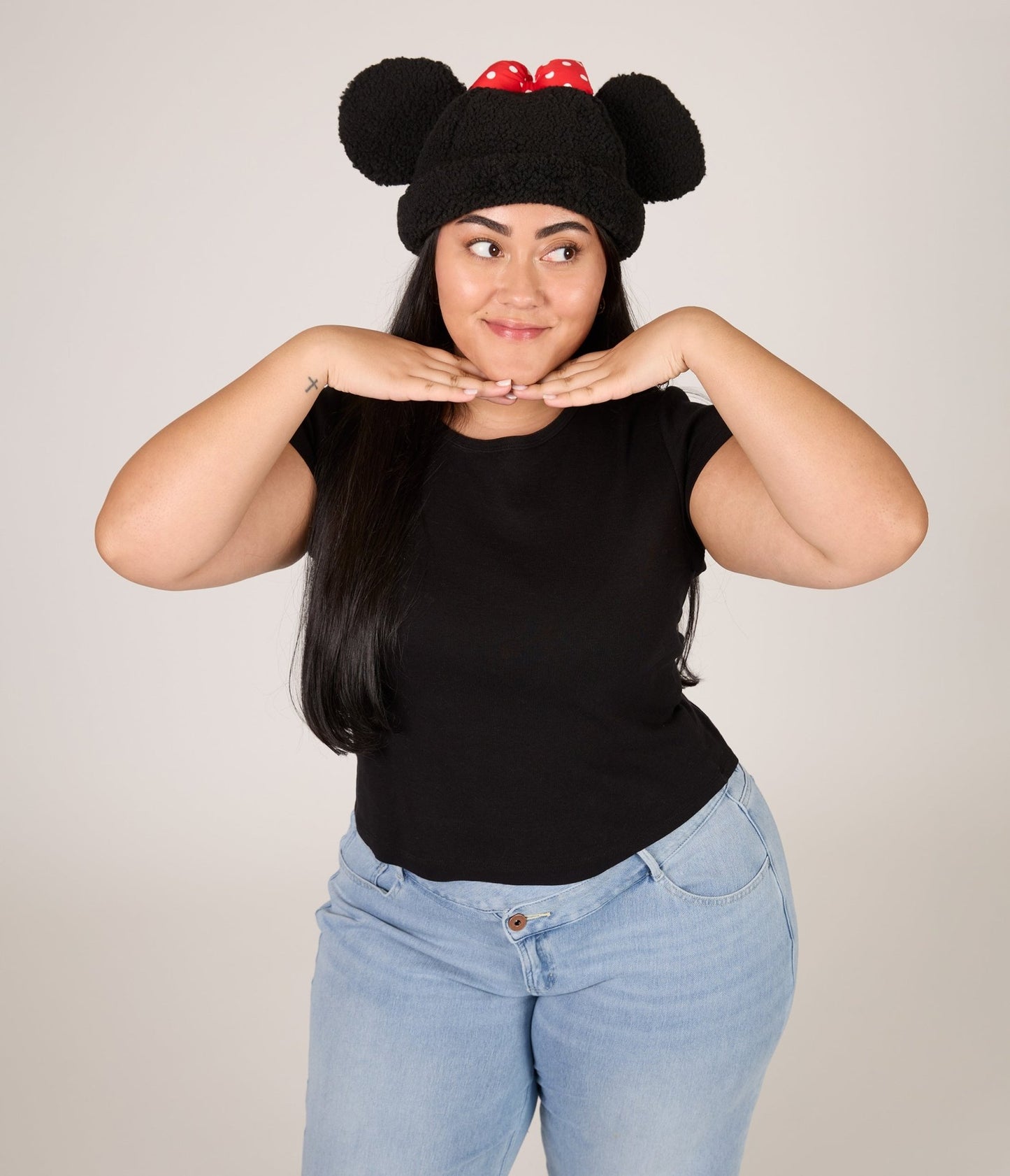 Cakeworthy Classic Minnie Bow Sherpa Beanie - Unique Vintage - Womens, ACCESSORIES, HATS