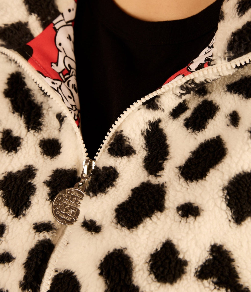 Cakeworthy Disney 101 Dalmatians Print Sherpa Jacket - Unique Vintage - Womens, TOPS, OUTERWEAR