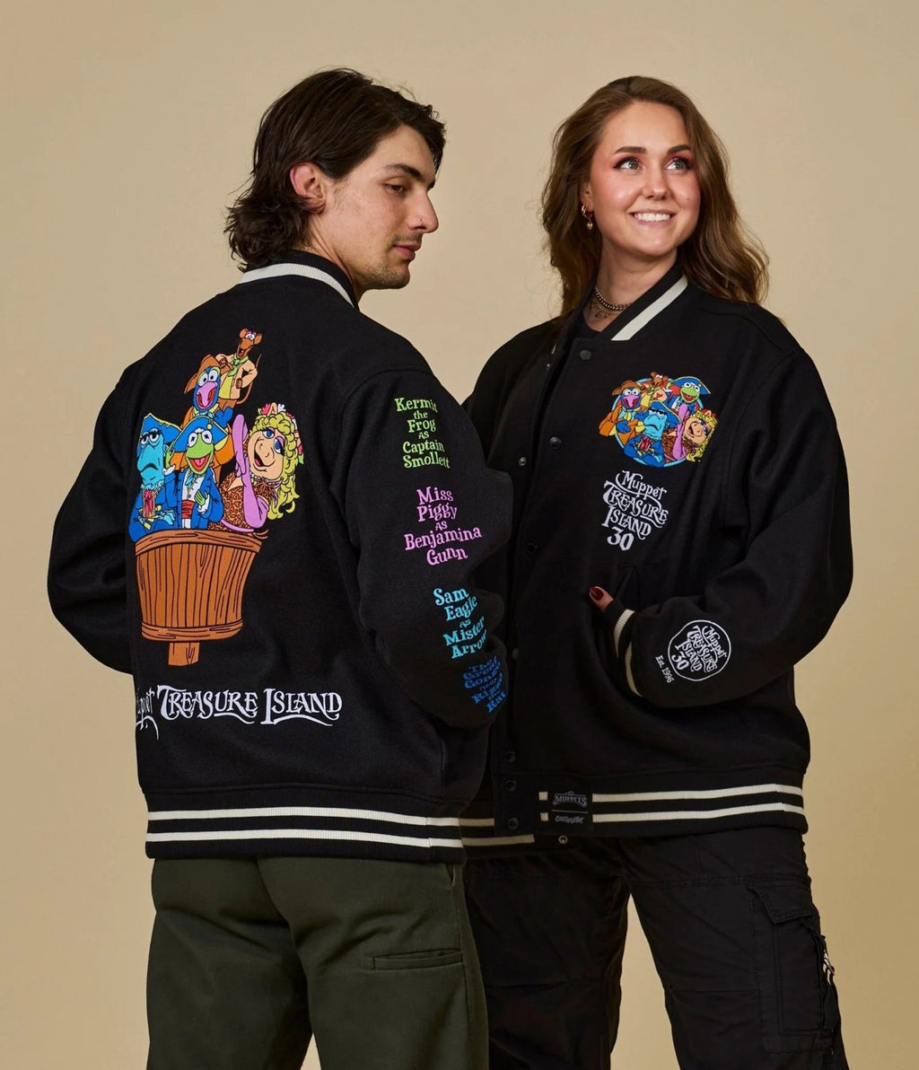 Cakeworthy Disney Muppet Treasure Island Varsity Jacket - Unique Vintage - Womens, TOPS, OUTERWEAR