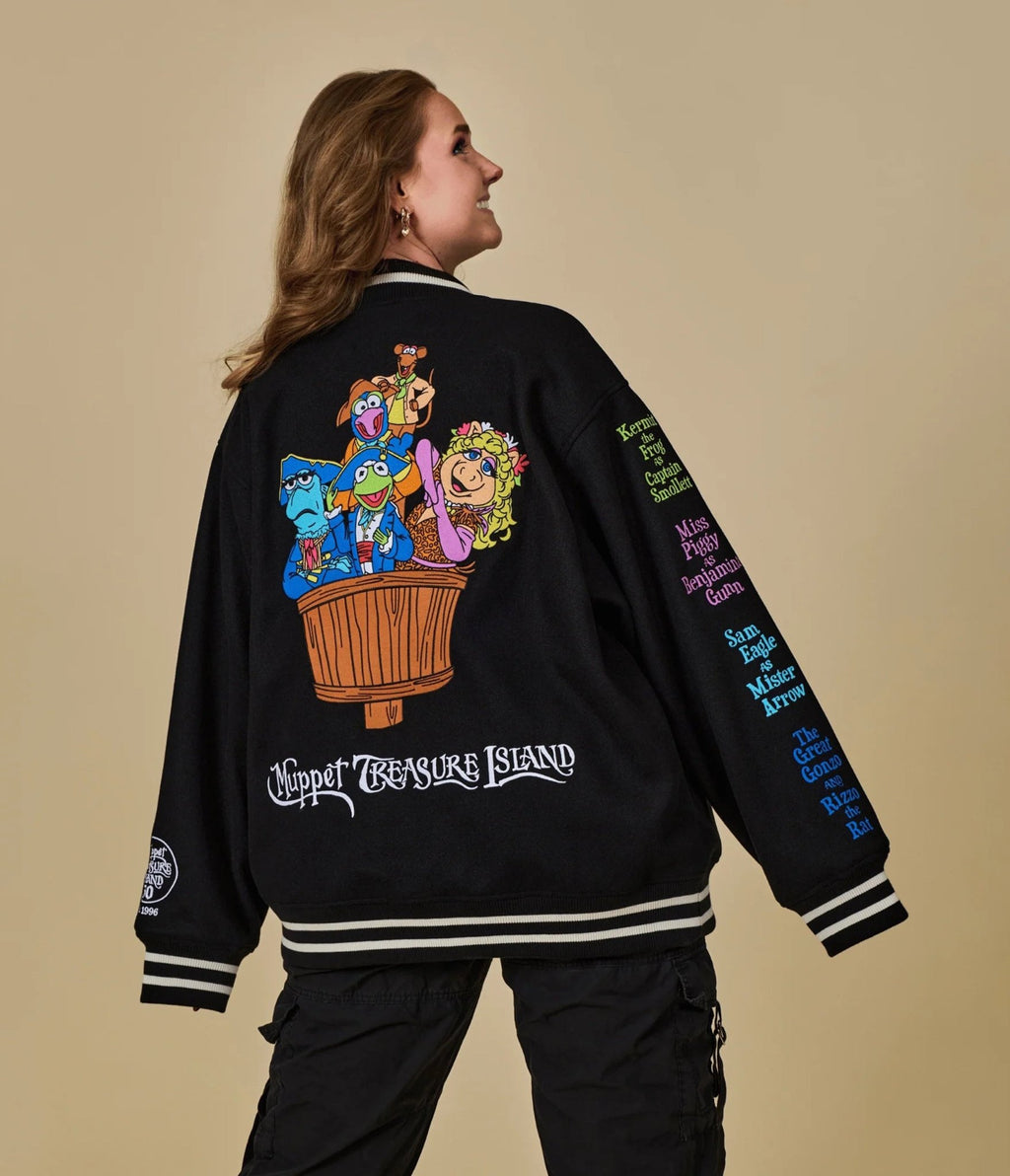 Cakeworthy Disney Muppet Treasure Island Varsity Jacket - Unique Vintage - Womens, TOPS, OUTERWEAR